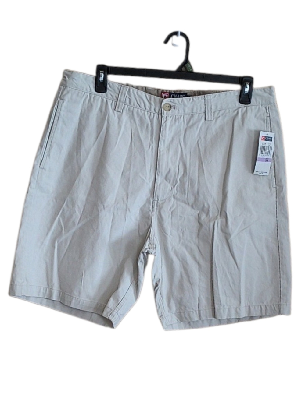 NWT Men's Chaps Cream Colored Flat Front Shorts Size 38